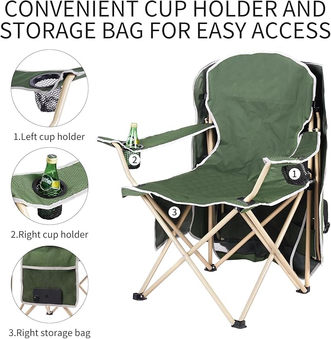 Portable Camping Chair with Canopy - Folding Chair with Canopy Durable 600D Oxford Canopy Chair for Camping Beach Picnics Fishing &amp Sports