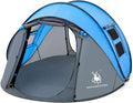 4 Person Easy Pop Up Tent9.5’X6.6’X52''Waterproof Automatic Setup2 Doors-Instant Family Tents for Camping Hiking &amp Traveling