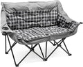Slsy Double Camping Chair Extra Padded Loveseat for 2 Prson Heavy Duty Folding Loveseat with Cup Holders for Camping Fishing or Hunting