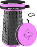 ALEVMOOM Upgraded 19.7 XXL Collapsible Stool with Cushion Portable Telescoping Stool Capacity 1000lbs Heavy Duty Retractable Folding Chair for Adults for Camping Fishing Hiking BBQ