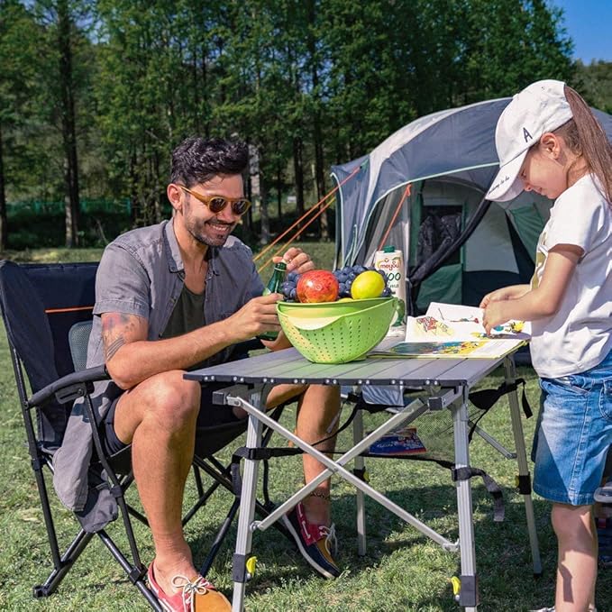 PORTAL Folding Camping Chair Comfortable Portable Lawn Chairs Lightweight Foldable Outdoor Camp Chair for Adults Supports up to 300 lbs Blue