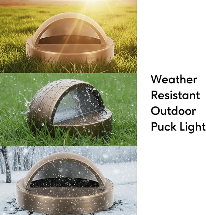 Ironsmith Lighting Products Solid Brass Puck Light Fixture - Oil Rubbed Bronze Finish Efficient 12 Volt 2 Watt LED Light Bulb Halogen and LED Lamp Compatible - Outdoor Landscape Lighting