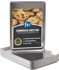 FSE Commercial Sheet Pan Full Size 16-Gauge Aluminum Bun Pan 18 L x 26 W x 1 H (Measure Oven Recommended) Silver Pack of 12