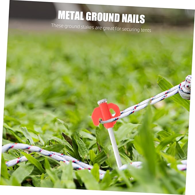 Balacoo 20Pcs Heavy Duty Windproof Metal Tent Stakes Durable Ground Pegs for Camping Canopies and Garden Decorations Effortless Installation and Reliability
