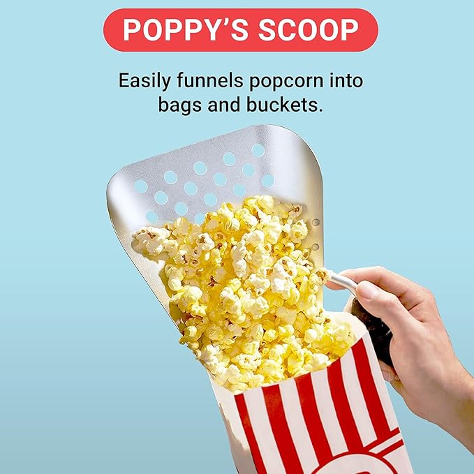 Popcorn Speed Scoop Single Handle Stainless Steel Fries Scooper Quick Fill Scooper with Holes for Snacks Candy Dessert Food Ice Dry Goods for Movie Theater Shop