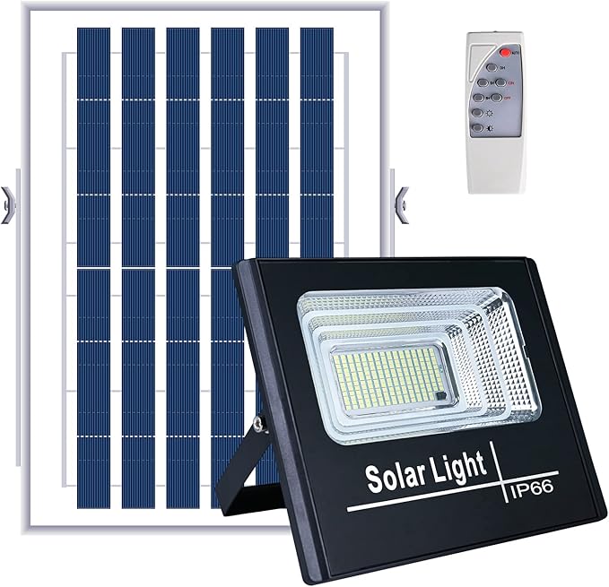 UT Solar Outdoor Security Light - 87 LEDs Equiv. 40W LED Flood Light IP66 Waterproof with Remote Control Auto Dusk to Dawn Sensor for Yard Porch Balcony