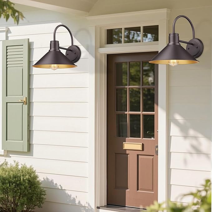 ALLGOT Exterior Barn Light Outdoor Wall Lights for House Front Porch Outdoor Wall Lighting Fixture Modern Farmhouse Outside Sconce Lighting(Oil Rubbed Bronze 1 Pack)
