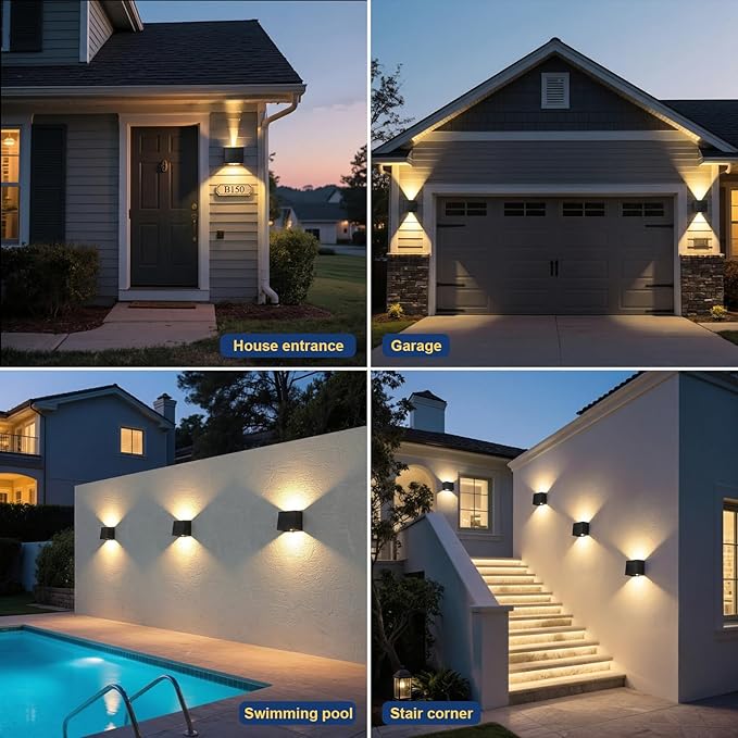 T-SUN Solar LED Wall Light Outdoor Dusk to Dawn Motion Sensor Solar Lantern Sconce with 3 Lighting Modes Wireless Exterior Porch Light Fixture for Fence Patio Yard Garage Garden