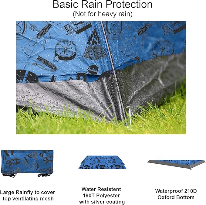 KidzAdventure 2 in 1 Kids Tent for Camping/Kids Play Tent| Backpacking Tent for Kids |Easy Set Up Camping Tent