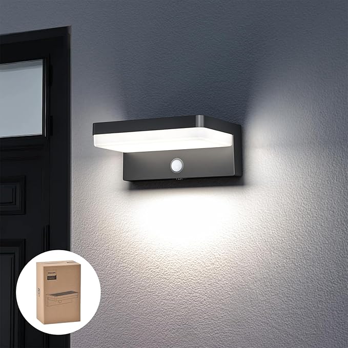 Philips Solar Motion Sensor Outdoor Wall Light 3 Lighting Modes 5000K IP54 Waterproof Solar LED Light for Garage Yard Porch