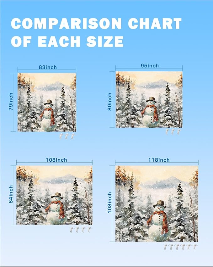 Beach Blanket Waterproof Sandproof Winter Christmas Cute Snowman Quick Drying Beach Mat with 4 Stakes Tree Forest Snow Scene Lightweight Picnic Blanket for Travel Camping Outdoor 118x108