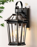 VIANIS Dusk to Dawn Outdoor Wall Lighting Black Waterproof Exterior Lighting Fixtures for House 100% Anti-Rust Aluminum Modern Outside Coach Light Fixture Wall Mount for Porch Garage Front Door