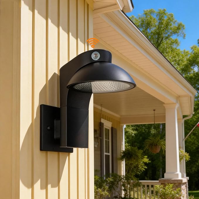 Dusk to Dawn Outdoor Lighting Fixtures 350-Degree Rotating Lamp Head Exterior Front Porch Light Waterproof Wall Lantern Dimmable Outdoor Light Fixture 3000k for House GarageDoorway