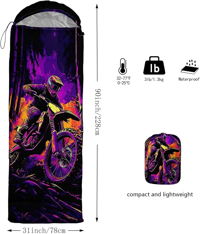 AILONEN Sports Basketball Sleeping Bag for Kids BoysWarm and Cool WeatherLightweightWaterproof Backpacking3D Galaxy Ball Print Sleeping Bag for Camping