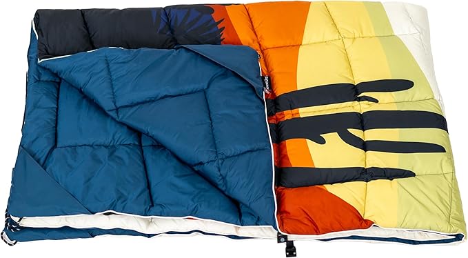 Versatile Packable Outdoor Camping Blanket Puffy Blanket Primaloft® Insulation Warm Durable Lightweight Waterproof Oversize Beach Stadium and More! 55x80 (Desert)