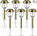 XMCOSY+ Solar Pathway Lights Waterproof - 6 Pack Solar Lights Outdoor 10-40 LM Dimmable Outdoor Solar Light for Yard Pathway Garden Driveway Walkway (Bronze)