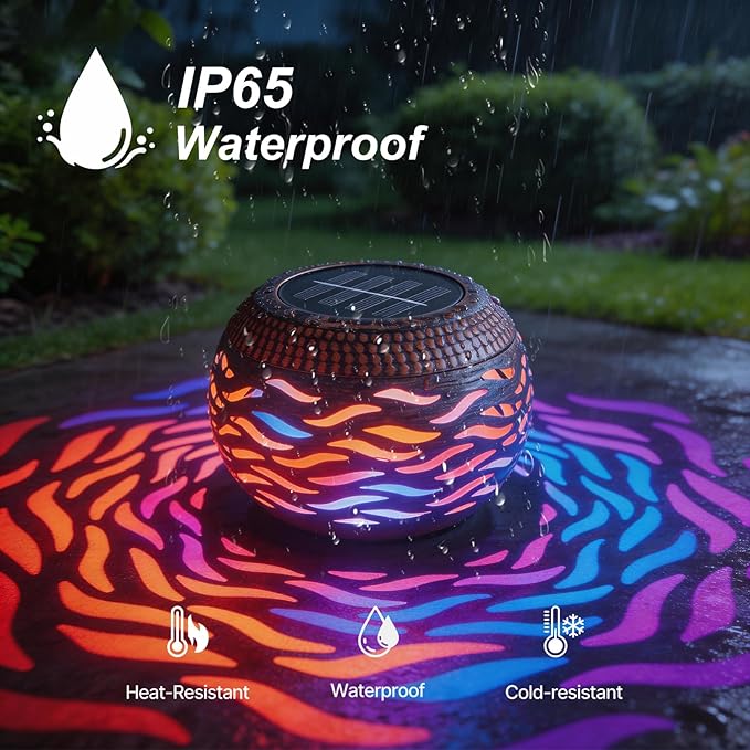 Solar Lanterns Outdoor Waterproof 2 Pack Retro Metal Hollow Out Solar Lantern Lights with 3 Lighting Modes Decorative Table Lanterns for Garden Yard Patio Porch  Gardening Gifts for Women Mom