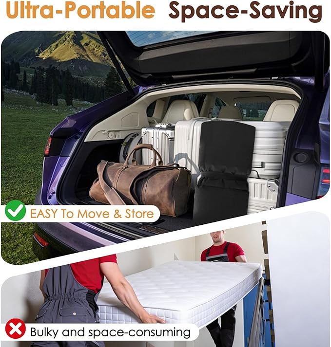 Floor Mattress 80 x 36 Inches XXL Portable Foam Sleeping Pad Comfortable Non-Slip Foldable Camping Mattress Lightweight Easy to Storage for Home Outdoor Tent Guest Bed Living Room