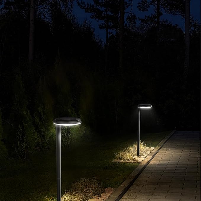 Solar Pathway Lights - Super Bright 300 Lumens with 2-in-1 Warm White &amp Daylight Color Solar Path Lights for Pathway Sidewalk Driveway GardenParterre etcLandscape Lighting (6-Pack)