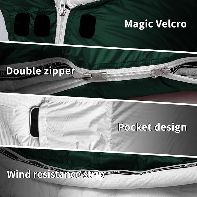 Down Sleeping Bags for Adults Premium 680FP Down Fill Backpacking Sleeping Bag for Cold Weather for Camping Hiking and Traveling Comes with Compression Sack.