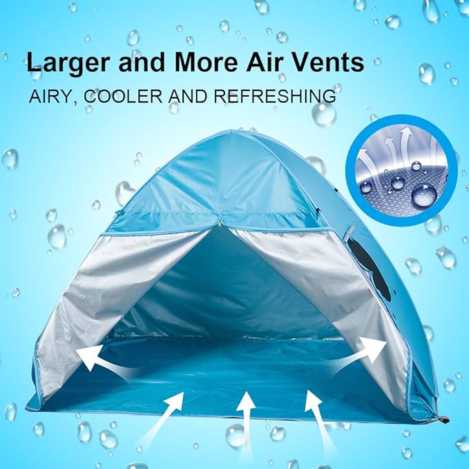 Extra Large Pop Up Instant Portable Outdoors 2-3 Person Beach Cabana Tent Sun Shade