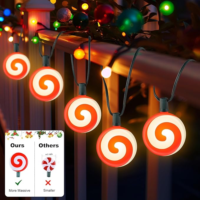 Ultimate Unicorn Christmas Decoration Lollipop Pathway Lights Pathway Lights Decoration Red Peppermint Lights Outdoor with Stakes LED Lollipop Lights for Pathway Yard Sidewalk Garden Rooftop