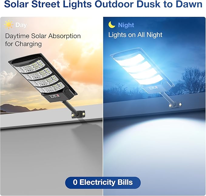 Solar Lights Outdoor Solar Street Lights Outdoor Dusk to Dawn with Motion Sensor &amp Remote Control Wide Angle Solar Flood Lights Outdoor IP67 Waterproof for Parking Lot Yard &amp Driveway (4PAC