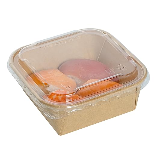 Restaurantware LIDS ONLY: Matsuri Vision 5.4 x 5.4 x 0.7 Inch Lids For Sushi Containers 100 Airtight Lids - Containers Sold Separately No-Fog Design Clear Plastic Lids For Sushi Boxes