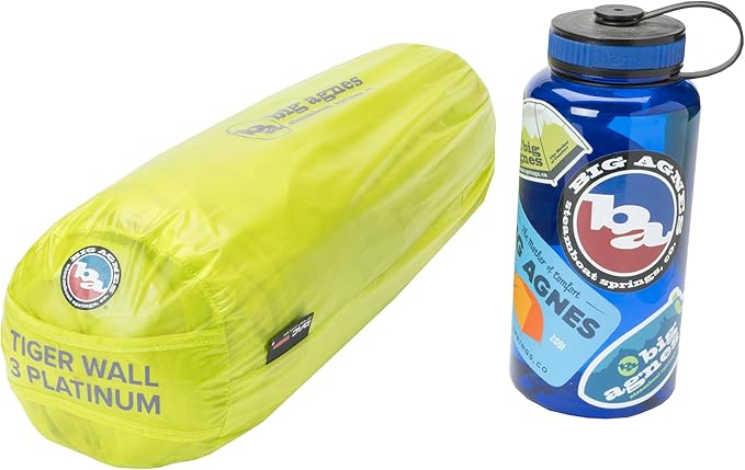 Big Agnes Tiger Wall Platinum Backpacking Tent - Lighter Than Ultralight 3-Season Semi-Freestanding Double Door Tent