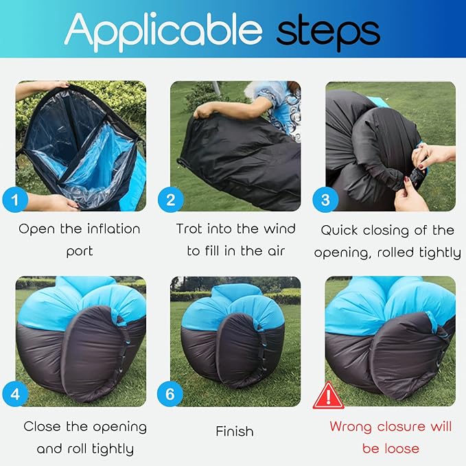 Inflatable Lounger Air Sofa Hammock Inflatable Couch for Camping Perfect for Beach Chair Waterproof Anti-Air Leaking Pouch Couch Air Chair for Outdoor Beach Hiking (Pink)