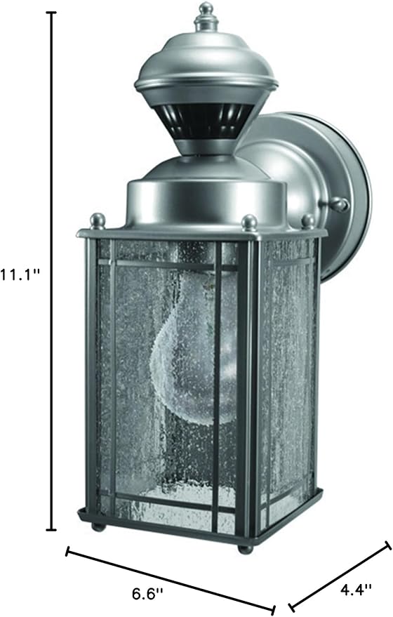 Globe Electric Heath Zenith HZ-4133-SV Shaker Cove Mission Style 150-Degree Motion Sensing Decorative Security Light Silver