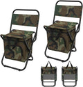 FUNDANGO Portable Fishing Chair Lightweight Backrest Stool Compact Folding Chair with Cooler Bag for Outdoors Hiking Hunting Travel Supports 265 Lbs