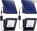 Solar Lights Outdoor Solar Powered Flood Lights Weatherproof Dusk to Dawn Led Solar Security Wall Lights with 16.4Ft Cable for Outside Garden Garage Landscape 2 Pack