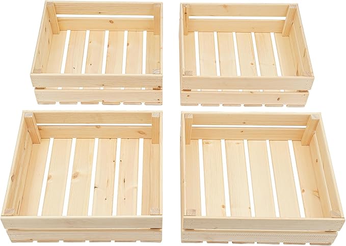 Market Retail Display Rack 4-Tier Fruit Vegetable Storage Rack Solid Wood Baskets &amp Iron Frame 44.09LBS per Tier Load Space-Saving Free Standing Shelf for Supermarket Home Fruit Store