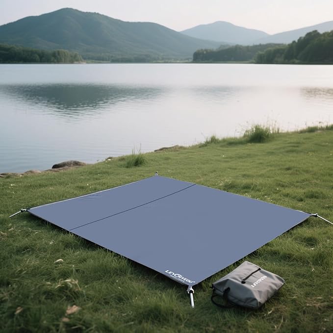 Tent Footprints Outdoor Camping Tent Floor Mat Moisture Proof Ground Sheet 210D Oxford Cloth Ultralight Waterproof Wear-Resistant Multi-Purpose Shading Trap with Tent Stakes