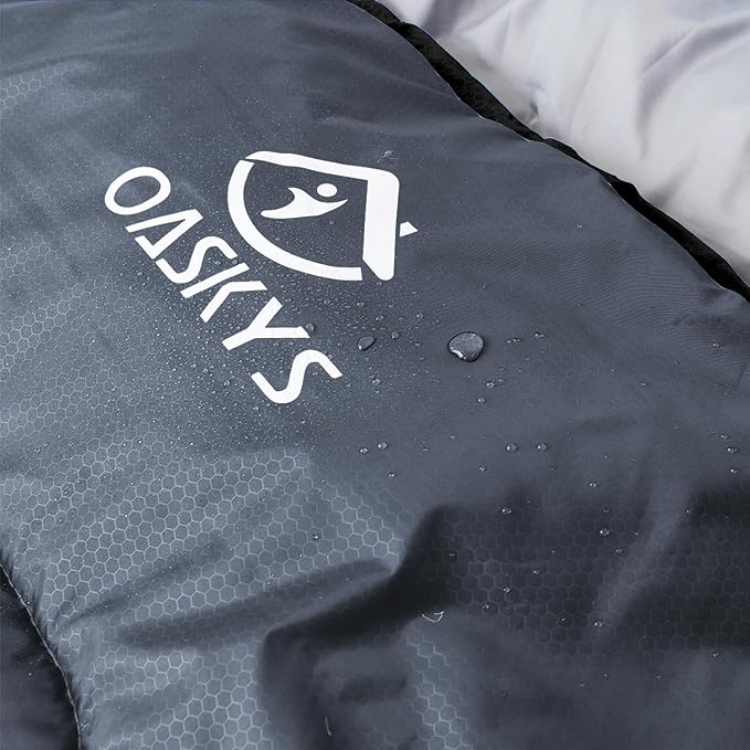 oaskys Camping Sleeping Bag - 3 Season Warm &amp Cool Weather - Summer Spring Fall Lightweight Waterproof for Adults Kids - Camping Gear Equipment Traveling and Outdoors