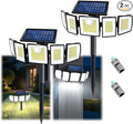 Solar Lights Outdoor Waterproof Motion Sensor - 416 LEDs 3000 Lumens Super Bright 3 Brightness 3 Modes 2400mAh 360° Illumination 32ft Solar Flood Security Light for Outside (with Stakes 2)