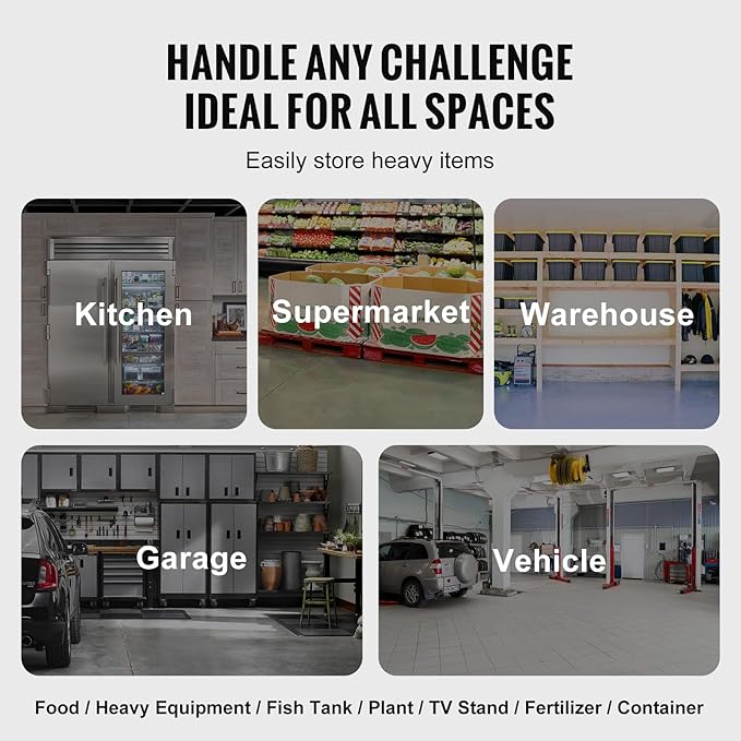 VEVOR Aluminum Dunnage Rack 36” x 20” Commercial Food Floor Rack 8” Off The Floor 1000 lbs Capacity All-Welded Aluminum Storage for Storage in Restaurants Kitchens Garages and Vehicles