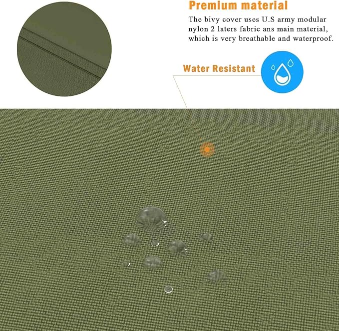 Akmax.cn Bivy Cover Sack for Military Army Modular Sleeping System Waterproof Outer Shell for Sleeping Bag Minimalist Stealth Shelter