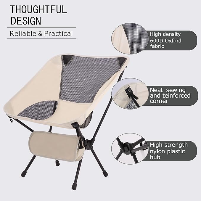 Camping &amp Lawn Foldable Outdoor Chair - Supports 330Lbs