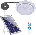 MEIHONG Solar Ceiling Light Porch Ceiling Light with Remote Dimmable Solar Shed Lights with Timer Gazebo Lights with Dusk to Dawn Sensor/Timer/3 Color