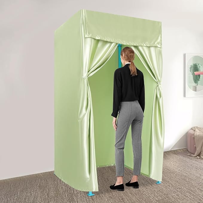 Foldable Changing Room with Blackout Fabric Portable Privacy Pod for 3 People Indoor/Outdoor Use Adjustable Height (5.9-6.5 ft) X-Shaped Stability for Beach Camping Fitting Room Dressing Tent