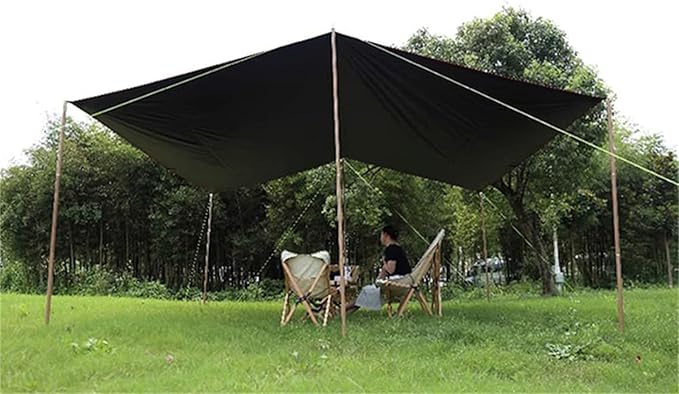10x10FT Rain Fly Tarp with Storage Bag Outdoor Camping Tarp Waterproof Lightweight Tent Camping Shelter Canopy Lightweight Easy Setup for Beach Backpacking Hiking Traveling