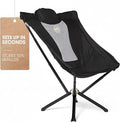 CLIQ EpiQ 1.0 Outdoor Lounge Chair - Folding Camping Chairs Set Up in Seconds - Lightweight Recliner Chair - Military Grade Frame Supports 400 Lbs Outdoor Adventures Black