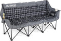 3 Person Camping Chair Padded Loveseat Camping Chair Folding Camping Couch Portable Double Camping Chairs Heavy Duty Camp Chair for Adults Outdoor Lawn with Two Cup Holders and Carry Bag