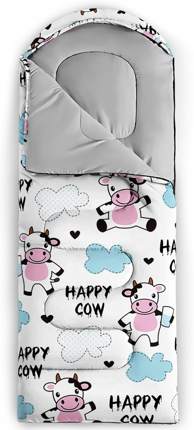 QOOMO Axolotl Cute Camping Sleeping Bags3 Season Warm &amp Cool WeatherLightweightWaterproof Sleeping Bags for Adults &amp KidsTravelingand Outdoors