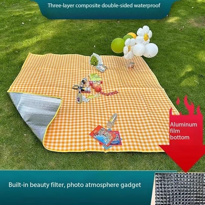 Picnic Beach Blanket and Mats XL Waterproof Sand-Free Outdoor Camping Blanket Quick-Drying Family Mat Portable Extra Large for Travel Hiking Music Festival Lawn Use