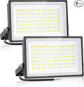 Onforu 120W LED Flood Light Outdoor 12000LM Security Lights IP66 Waterproof Outdoor LED Lights 6500K Daylight White Floodlight for Garage Yard Garden Stadium Playground Arena(2 Pack)