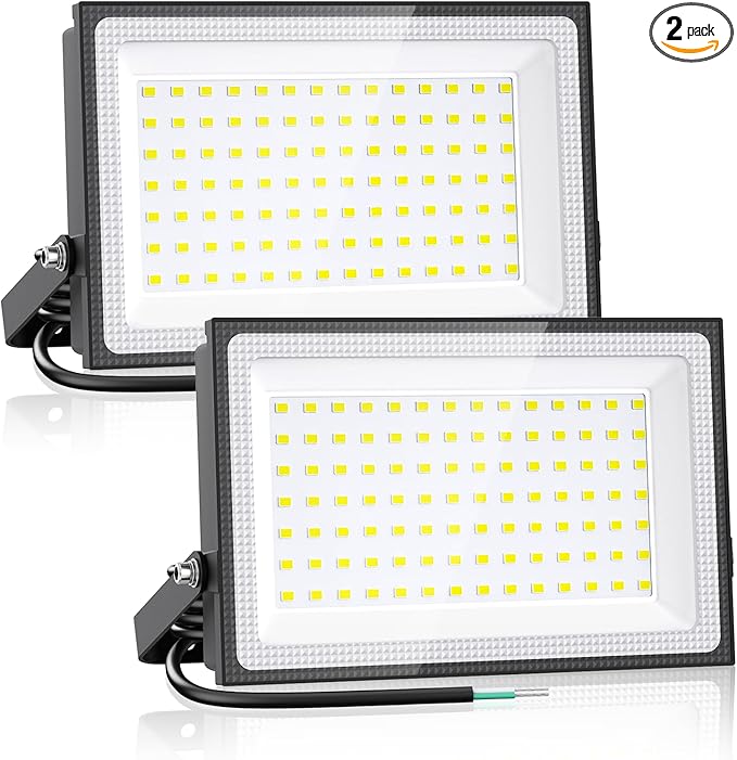 Onforu 120W LED Flood Light Outdoor 12000LM Security Lights IP66 Waterproof Outdoor LED Lights 6500K Daylight White Floodlight for Garage Yard Garden Stadium Playground Arena(2 Pack)