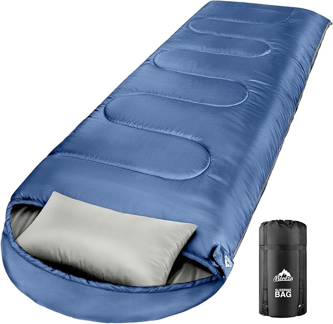 MEREZA 0 Degree Winter Sleeping Bag for Adults Kids with Pillow Cold Weather Sleeping Bag for 4 Season Camping Hiking Backpacking Sleeping Bags for Big and Tall